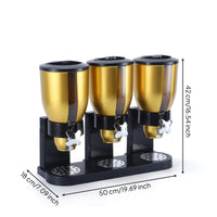 Food-Safe-Complimentary Triple Cereal Dispenser Compact Cereal Dispenser with Crumb Tray Space-Saving Container Shatterproof for Kitchen