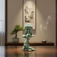 2 Pieces Zen Buddha Ornament New Chinese Design Sandstone Buddha Set Gift Idea
