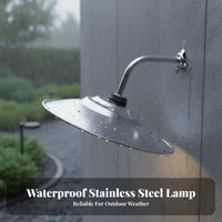 Waterproof Stainless Steel Lampshade Rust-Proof E27 Pole Light Fixture Weather-Resistant for Courtyard, Garden, Pathway