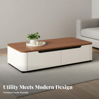 TV Stand and Coffee Table Set Construction Media Console and Center Table Set Scratch-Resistant Modern Entertainment Furniture