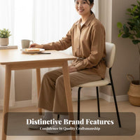 Upholstered Side Chair Stackable Dining Seating Space-Saving for Home Pale Ice