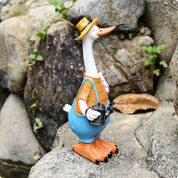 Resin Duck Figurine Easy to Place Long-Neck Duck Figurine Weather-Resistant