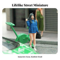 1/64 Scale Girl Figurine Highly Detailed 1/64 Scale Figure Realistic Pose Diorama People Model for Hobbyists, Photography Props, Dioramas, Sand Tables