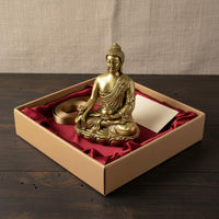 Brass Guanyin Figurine Handmade Small Sitting Buddha Ornament for Collectors
