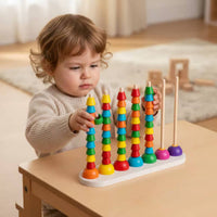 Color Sorting Assembling Toy Hand-Visual Coordination Training Counting Assembler Game Color Matching Game Early Math Learning