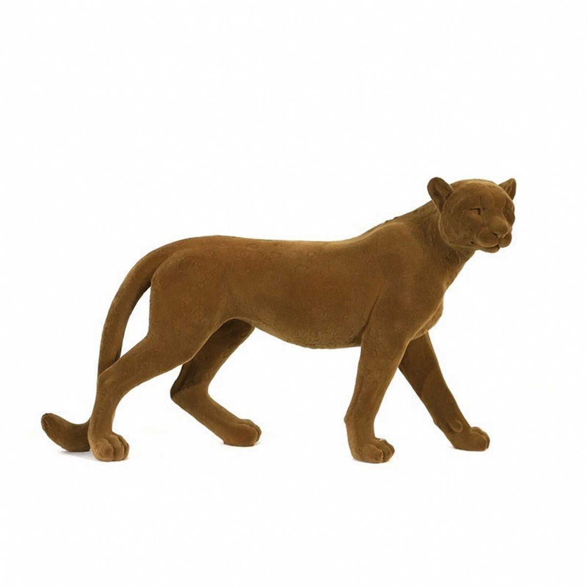 Flocked Cat Sculpture Matte Animal Statue Sculptural for Desktop, Art Collectors