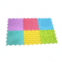 6 Pieces Tactile Floor Tiles Raised Textured Puzzle Play Mat for Playrooms, Kids