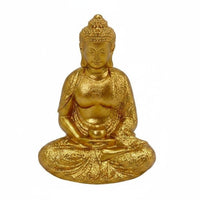 Seated Buddha Ornament Textured Hair Seated Buddha Statue Draped Robes