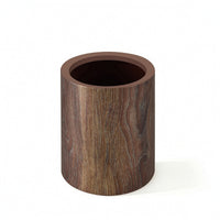 Wood Grain Trash Can Sturdy Cylindrical Trash Can Compact for Office