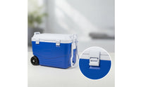 Food-Grade Cooler with Wheels Hard-Sided Wheeled Cooler Large-Capacity Ice Chest Rigid for Camping, Picnics