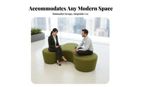 Curvy Configurable Sofa Rounded Outline Reconfigurable Loveseat and Ottoman Geometric Shape High-Resilience Foam for Homeowners