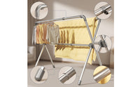 Stainless Steel Clothes Drying Rack Freestanding Foldable Clothes Drying Rack Folding Adjustable for Apartment