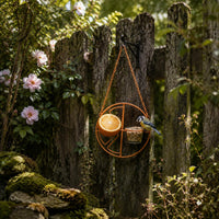 Hanging Bird Feeder Easy to Hang Metal Bird Feeder Decorative Design for Balcony