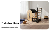 Oak Wood Construction Pilates Ladder Barrel Core Strengthening Wooden Exercise Barrel High-Density Padded Cushion Home Workout Machine Improves Flexibility for Beginners, People with Sedentary Lifestyles, Adults, Stretching, Gym