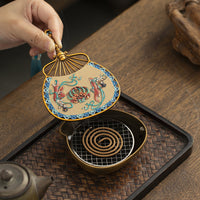 敦煌珐琅彩香炉琵琶扇子仿古檀香炉盘香炉香薰炉家用景泰蓝熏香炉