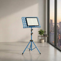Folding Music Stand Metal Construction Folding Sheet Music Stand Phone Holder