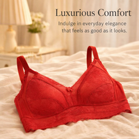 Ladies Non Wired Bras with Extremely Thin Cups for Comfort and Support, Five Hook Closure for Custom Fit, Padded Loungewear Style for Women