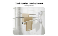 DrillDrillless Installation Swivel Arm Towel Bar 180° Rotating Multi-Rod Swivel Rack Space-Saving Bathroom Fixture Waterproof for Homeowners, Families, Students, Washroom, Dorm Room, Kitchen