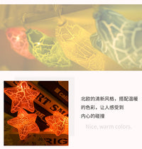 led裂纹云小彩灯闪灯串灯五角星挂灯圣诞树装饰星星灯满天星个性 【裂纹星】黄色 电池款（3米20灯）