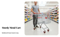 Sturdy Construction Supermarket Shopping Cart Heavy Duty Shopping Cart with Child Seat Movable Wheels Retail Equipment Comfort Grip Handle for Warehouse Employees, Shoppers, Shop Owners, Home, Laundry
