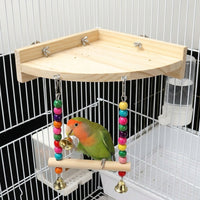 Bird stand with Perch, Hanging Swing and Ladder for Parakeets Cockatiels, Screw-on Cage Bar Stand for Medium Birds