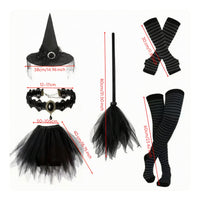 Matching Witch Accessory Set Layered Witch Costume with Hat Dramatic Iconic for Cosplay