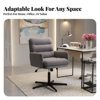 Upholstered Shell Chair with casters 360-Degree rotate Rolling Seat Elegant Design dense Foam for Nail Salon, Study Room