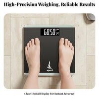 Electronic Physical Weight Scale High Accuracy Digital Bathroom Scale Weighing Machine Strengthened Glass Surface Step-On