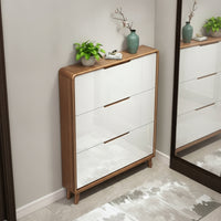 Shoe Organizer with Flip Doors Shoe Storage Cabinet Space-Saving Furniture for Entryway, Hallway, Apartment