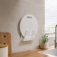 Pot Lid Holder Wall Mounted, Metal Pan Lid Rack, Nail Lid Organiser for Cupboard, Modern Kitchen Organiser 14.5x18.5x4.5cm