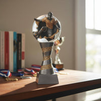 Global Championship Theme Figurine 3D Sculpted Design Soccer Player Sculpture