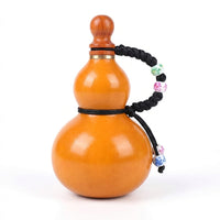 Chinese Feng Shui Gourd Keychains, Hanging Gourd Decoration for Car, Wallet Charm, Brass Hu Lu Penda - Aged Gourd with Chinese Knot