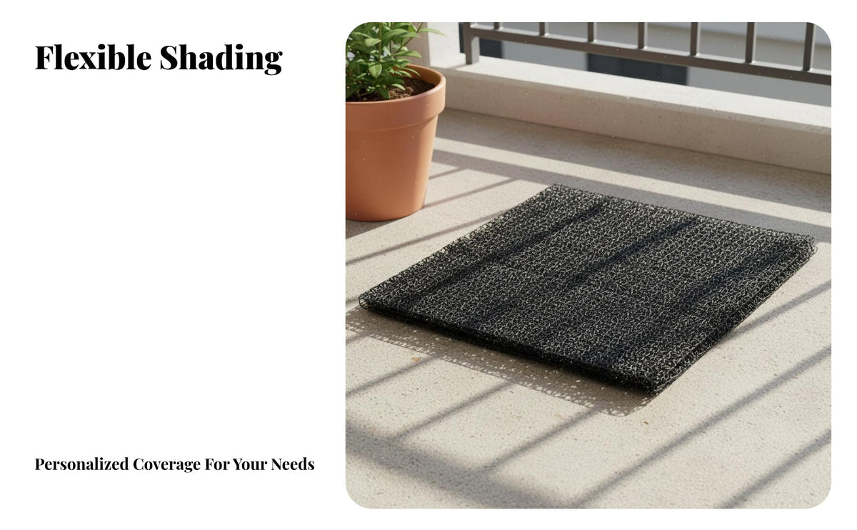 Protection Sun Shade Cloth Heat Insulating Garden Sunblock Netting Long-Lasting Black Shade Netting High-Density Material for Farmers, Gardeners, Balcony, Carport