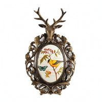 Deer Head Plaque with Frame Farmhouse Deer Head Wall Decor Retro for Bedroom