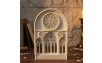 Gothic Window Panel Miniature Cathedral Facade Pointed Arch Rose Window Panel