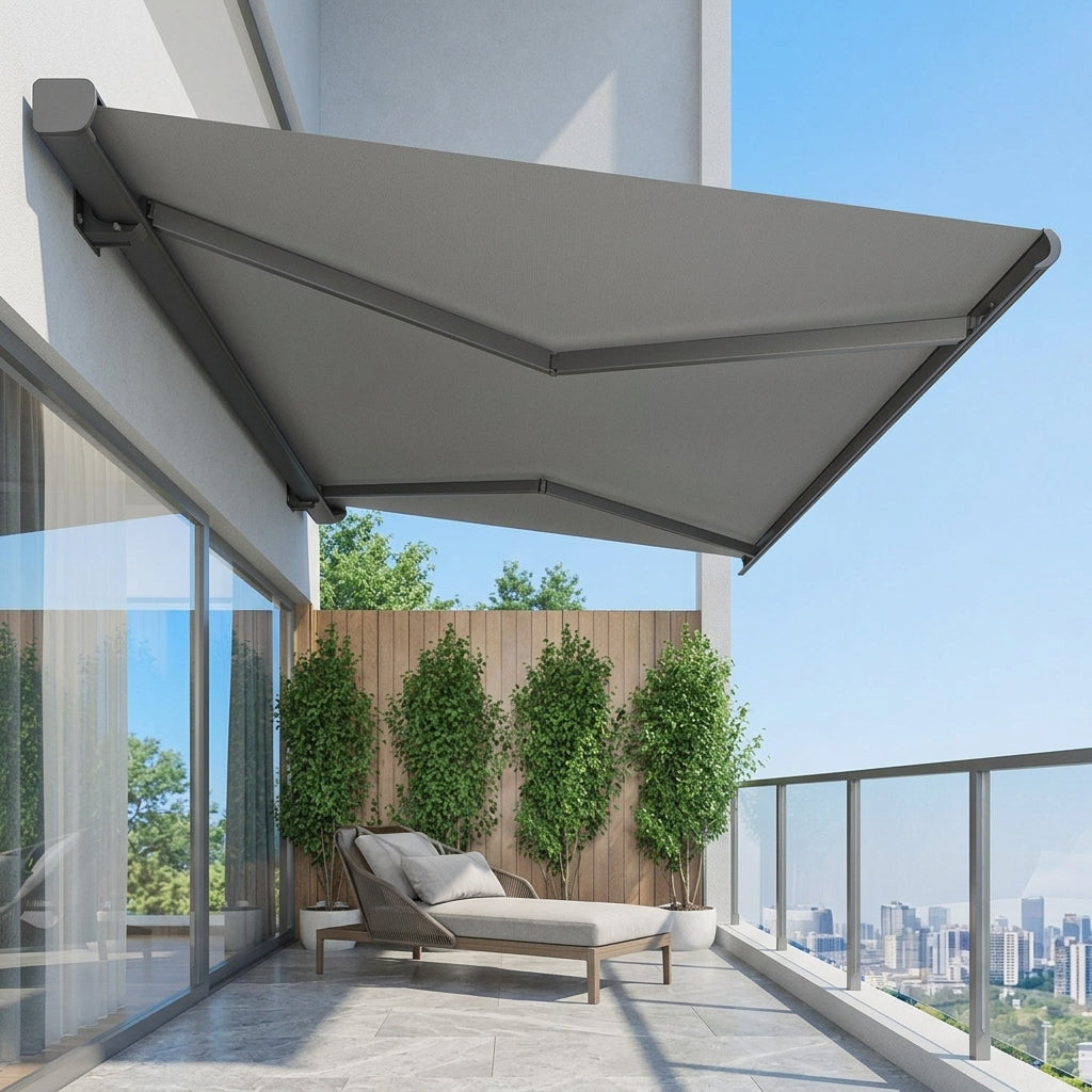 Awning Sun Shade 500cm×300cm, Aluminum Alloy, Full Cassette, Remote Control Type, Sun Shade, Outdoor, For Balcony