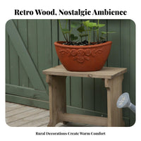 Heart Cutout Pedestal Distressed Finish Plant Stand long-lasting Construction