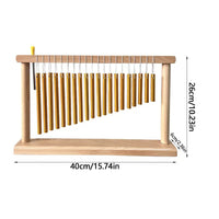 CALLOWAY 20-Note Wind Chime with Wooden Frame, Gold and Silver Tones, Percussion Instrument