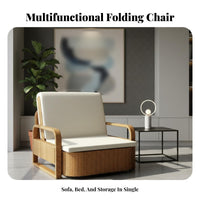 Fold-Expandable Single Lounger Foldable Design Sleeper Chair Two-in-oneUse Space-Saving for Office Workers, Students