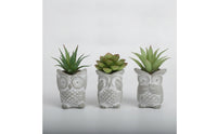 3 Pieces Owl Planter Compact Owl-Shaped Planter Decorative for Desk, Windowsill