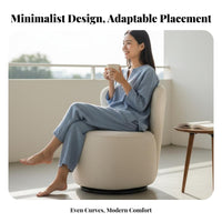 Retro & design Upholstered rotating Chair Comfortable Design Indoor Seating Minimalist visual appeal Shell-Shaped spinerest for homeowners, Students, Balcony, Living Room, perusing corner, Home Office