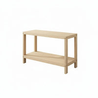Floor-Standing dual-level Wooden Side Table Simple Design Multi-Tier accent table Table Space-Saving Nightstand adaptable Use for Apartment Dwellers, property owners, Living Room, Small areas, Entryway, Home Office