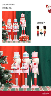 38cm European Macaron Cake Head Nutcracker Wooden Ornament Christmas Decoration