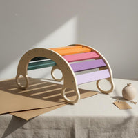 Rocking Climbing Arch Rounded Rounded Edges Kids Climbing Arch Wooden Rainbow Balance Board Non-Formaldehyde Glue Kids Indoor
