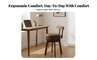 Swivel Vanity Stool Vintage Design Accent Chair Ergonomic Curved Backrest