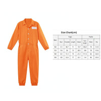 Orange Prisoner Bodysuit Adult Prison Jumpsuit One-Piece Prisoner Jumpsuit Button-Front for Adults
