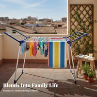 Foldable Design foldable Multitier Garment Rack Indoor & Outdoor Use Clothes Airer upright framework Drying Stand Space-Saving for Apartment Dwellers, homeowners, Balcony, Indoors, Small areas, Bedroom