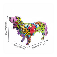 Golden Retriever Figurine Realistic Detail Golden Retriever Statue Resin Material Colorful Dog Sculpture for Housewarming
