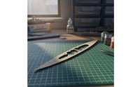 Wooden Deck with Anchor Chain Wooden Model Upgrade Kit Engraved Anchor Chain for Hobbyists