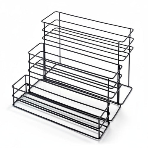 Coffee Bar Bottle Organizer Versatile Use Coffee Syrup Bottle Holder Sturdy Iron Construction Countertop Beverage Rack for Baristas, Cafe